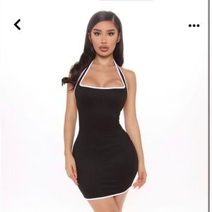 Black Halter Mini Dress (Don’t Wait On Me Halter Mini Dress)